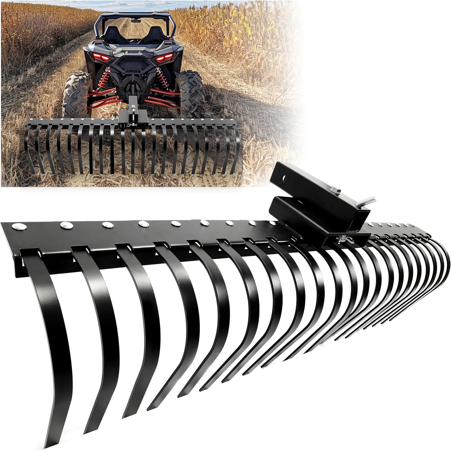 Heavy Equipment Landscaping - Râteau paysager pour paille de pin,