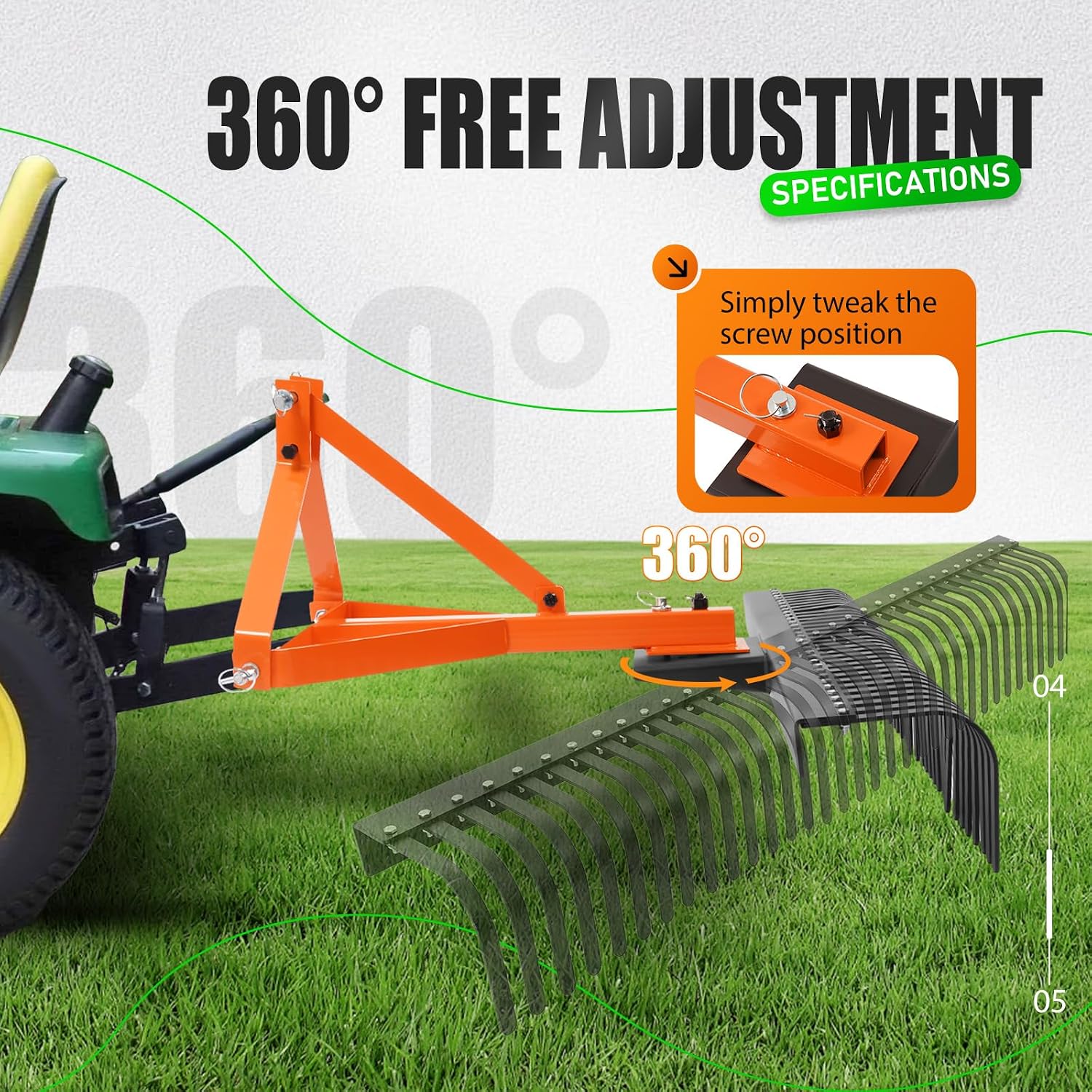 Râteau paysager à attacher à u - Heavy Equipment Landscaping avis et prix